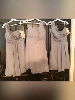 Pretty Maids Platinum Chiffon Short Dress